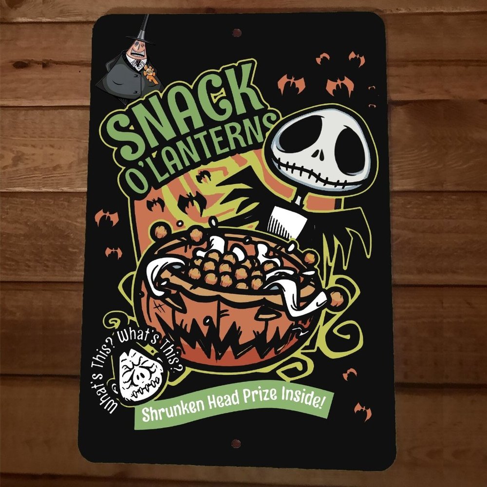Snack Olanterns Cereal Jack Skelington 8x12 Metal Wall‎ Sign Poster